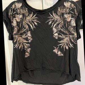 All Saints Pina flower print tee- slate- S